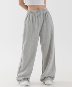 릴렉스드 와이드 롱 스웨트 팬츠 (멜란지)