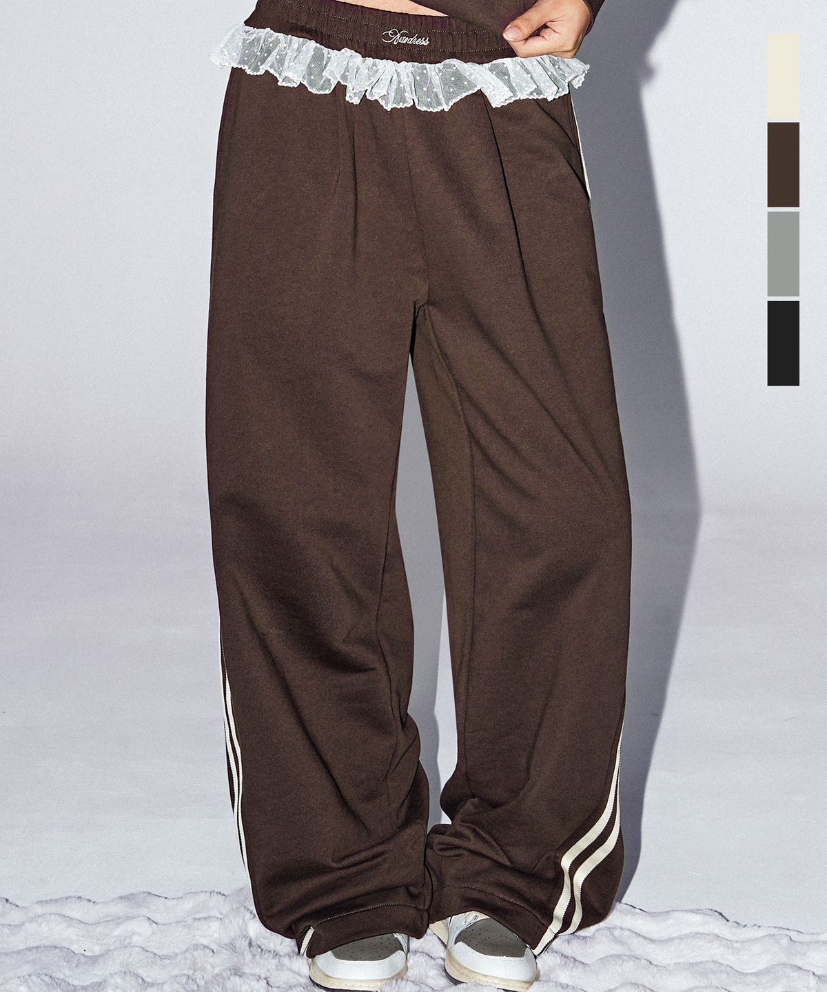 어반드레스(AVANDRESS) Lace Pop Wide Pants_4Colors