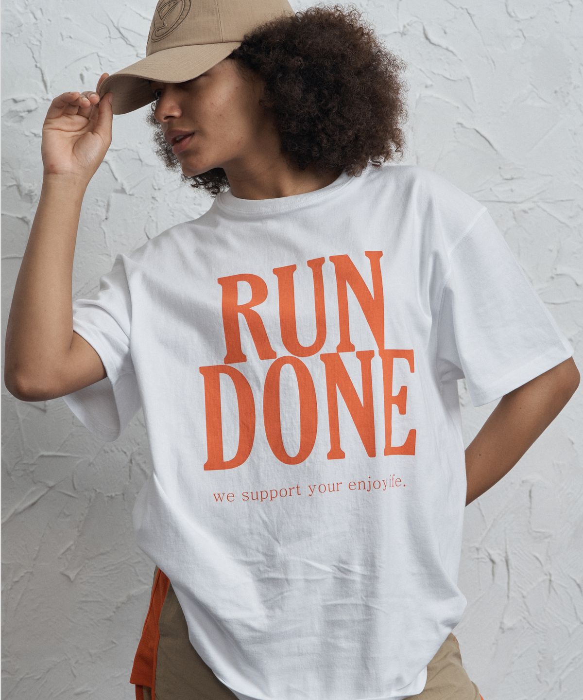 런던(RUNDONE) font t-shirts [WHITE/orange]