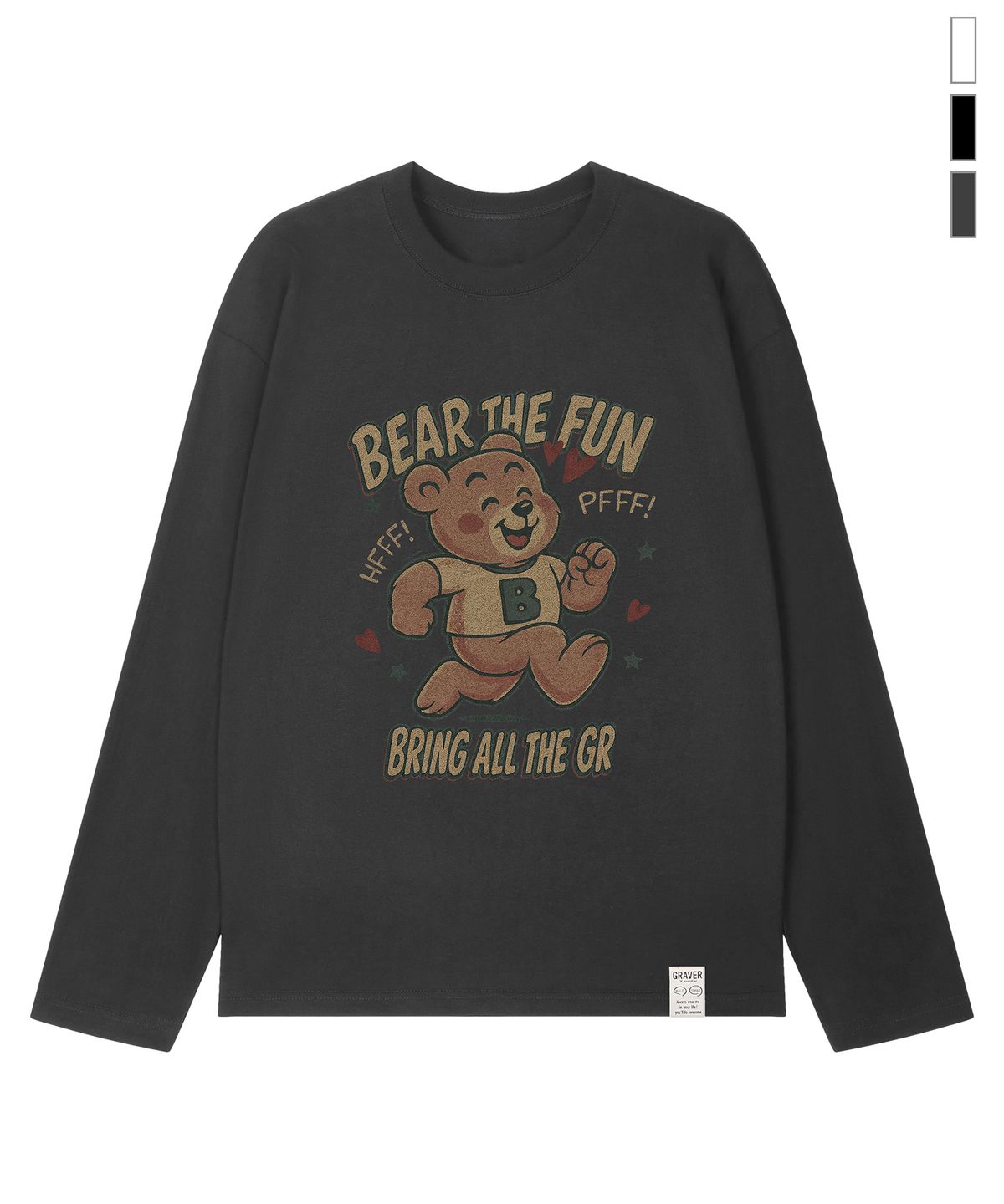 그레이버(GRAVER) [UNISEX]RUNNING BEAR 롱슬리브 티셔츠_3color