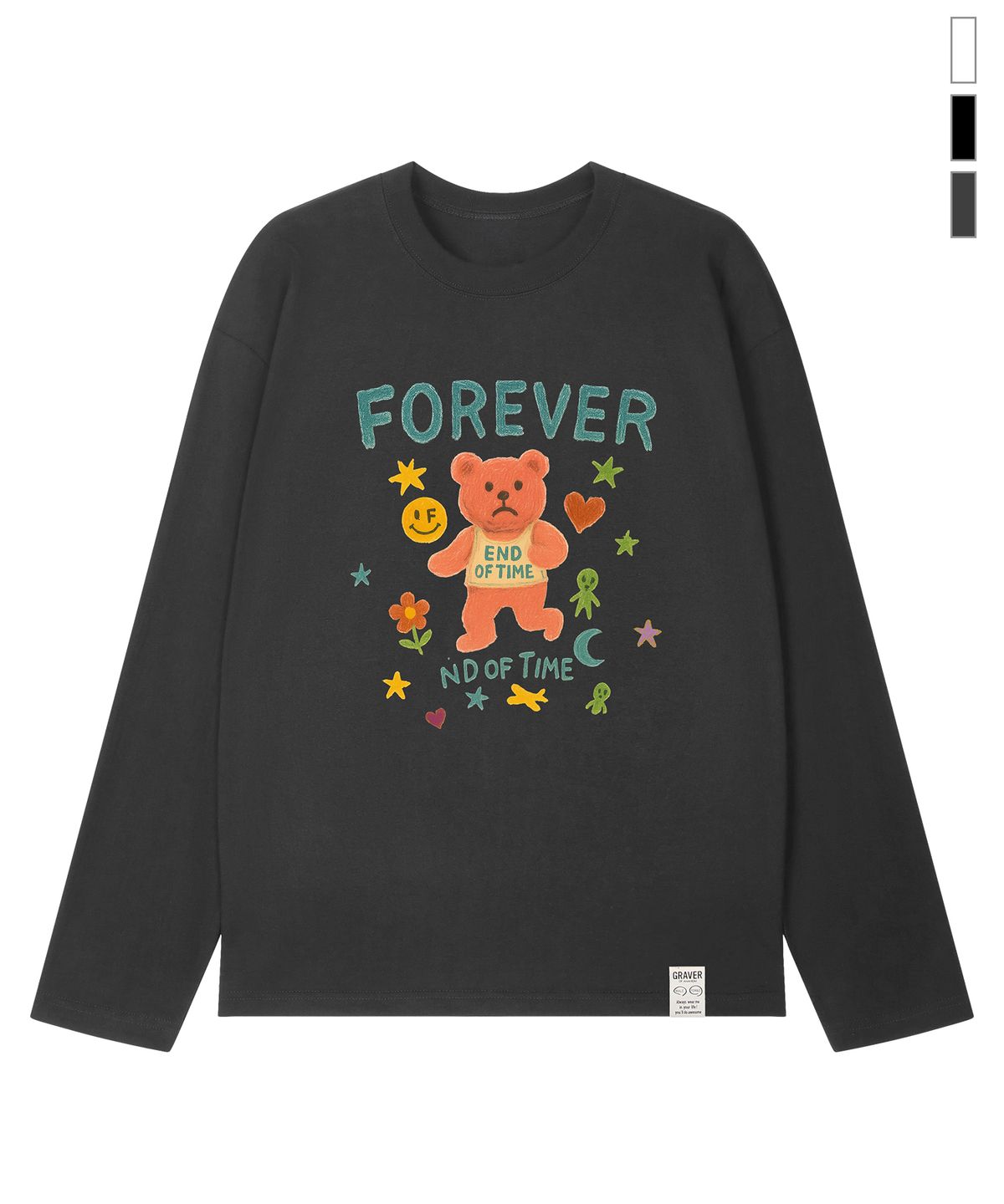 그레이버(GRAVER) [UNISEX]ND OF TIME 롱슬리브 티셔츠_3color