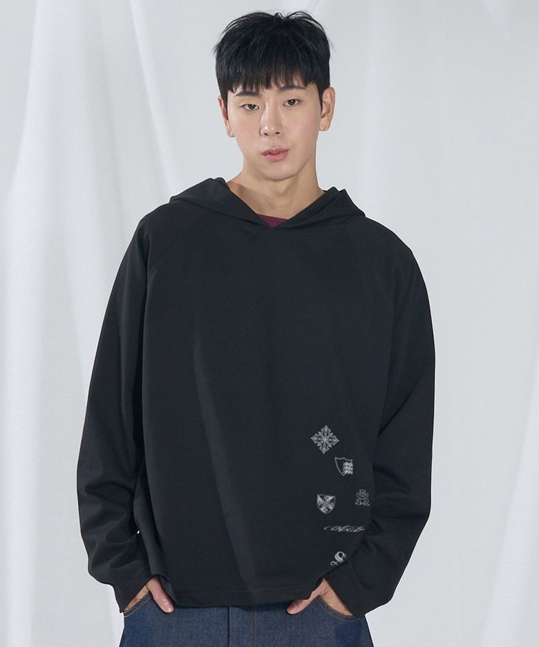 타투 후드 롱슬리브 [블랙]