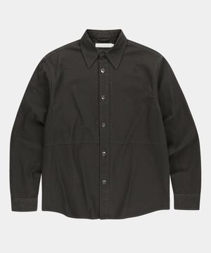 워시드 헤링본 셔츠 자켓 [차콜]