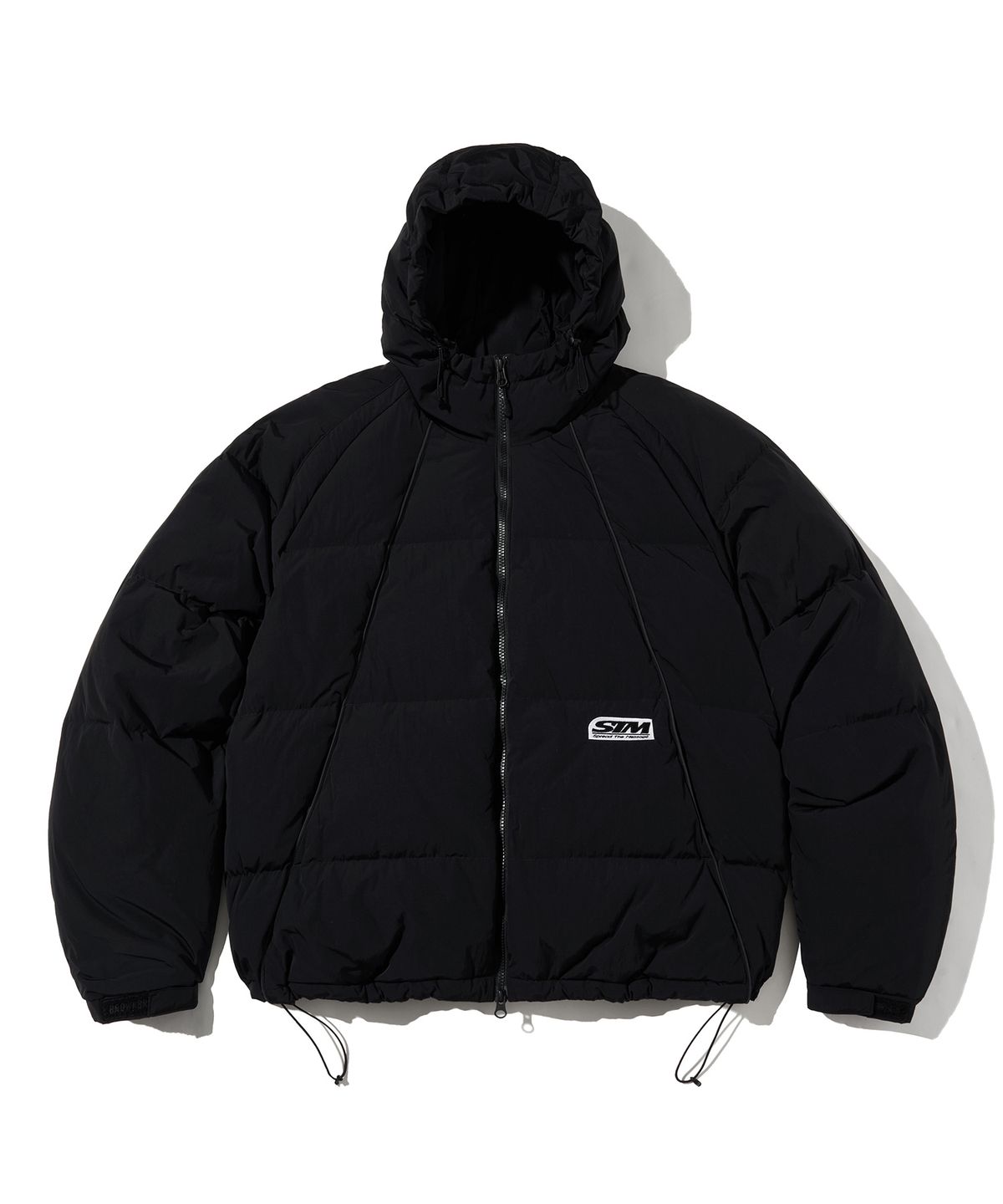 브라운브레스(BROWNBREATH) LINE DOWN HOODIE PUFFER - BLACK