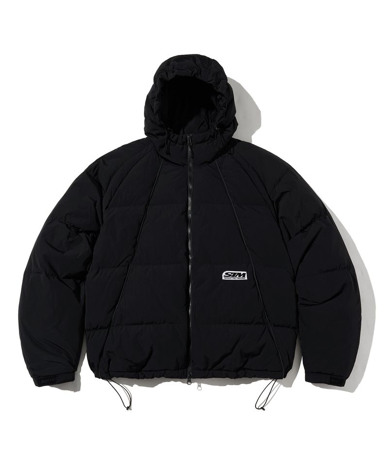 LINE DOWN HOODIE PUFFER - BLACK