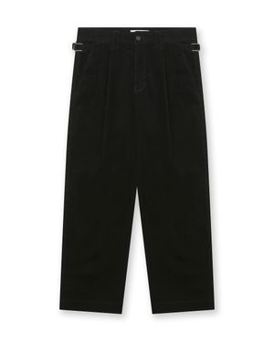 CORDUROY TWO TUCK PANTS BLACK