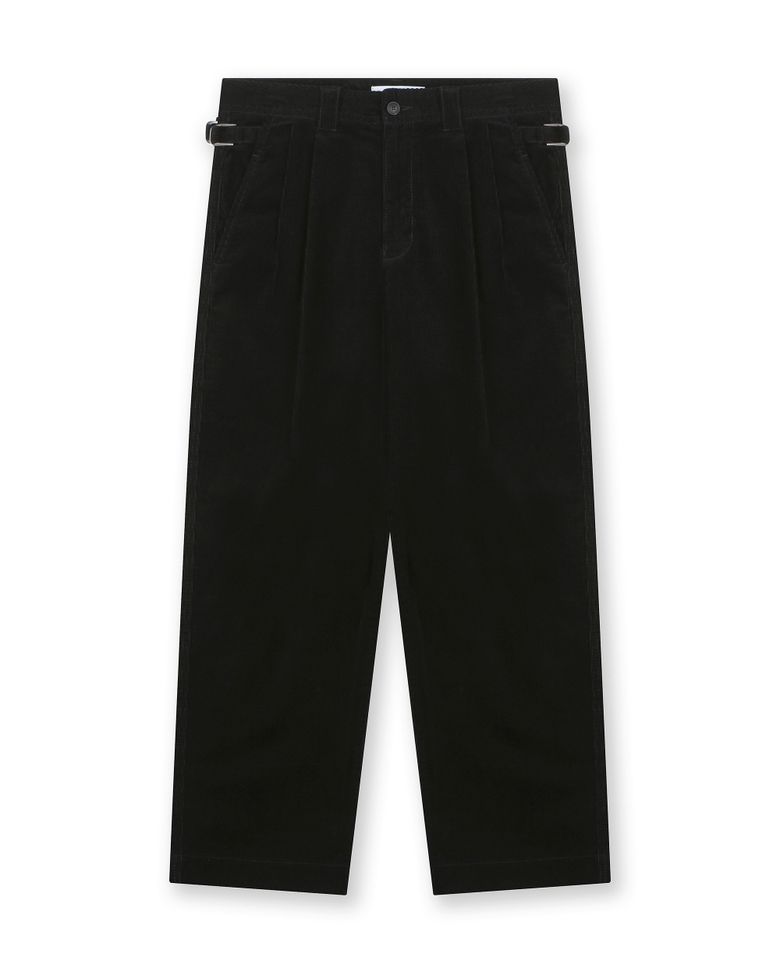 CORDUROY TWO TUCK PANTS BLACK