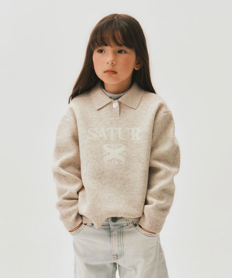 (K) 소프트 터치 폴로 칼라 니트 크림