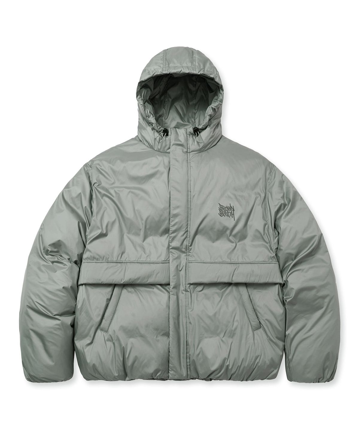 브라운브레스(BROWNBREATH) TAG LIGHT PADDING HOOD JACKET - LIGHT GREY