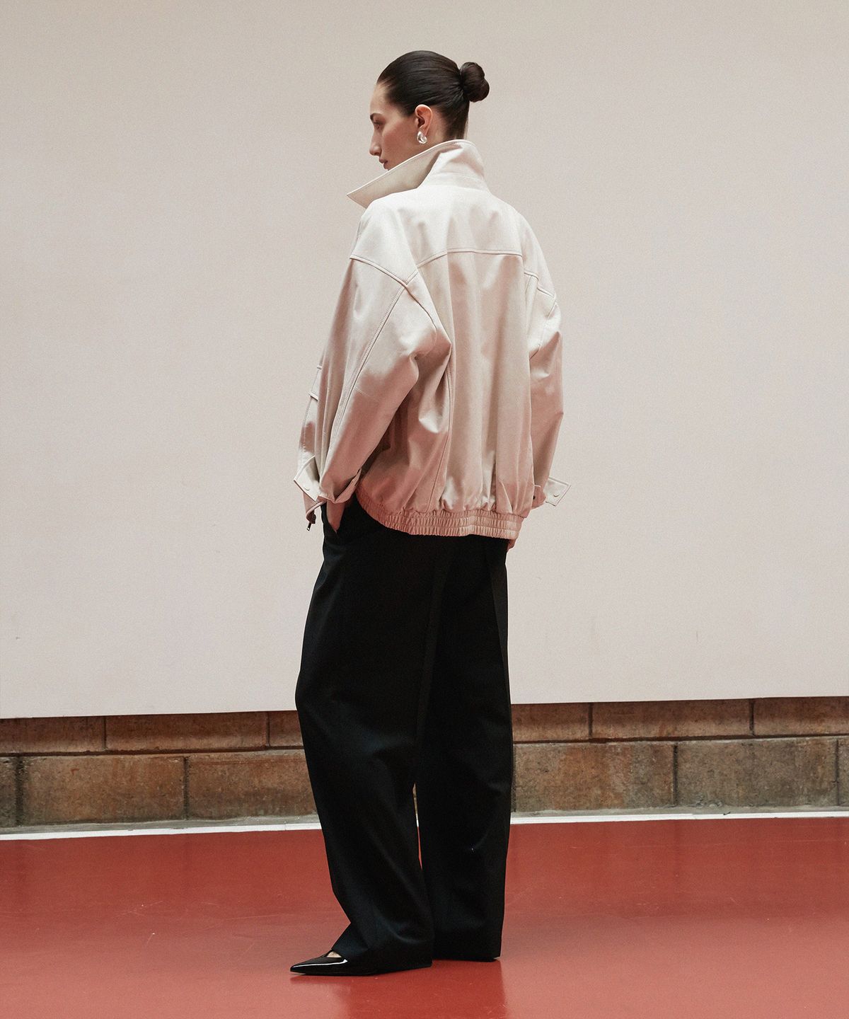 베르데마르(VERDEMAR) Vegetable Lambskin Overfit Blouson_Cream