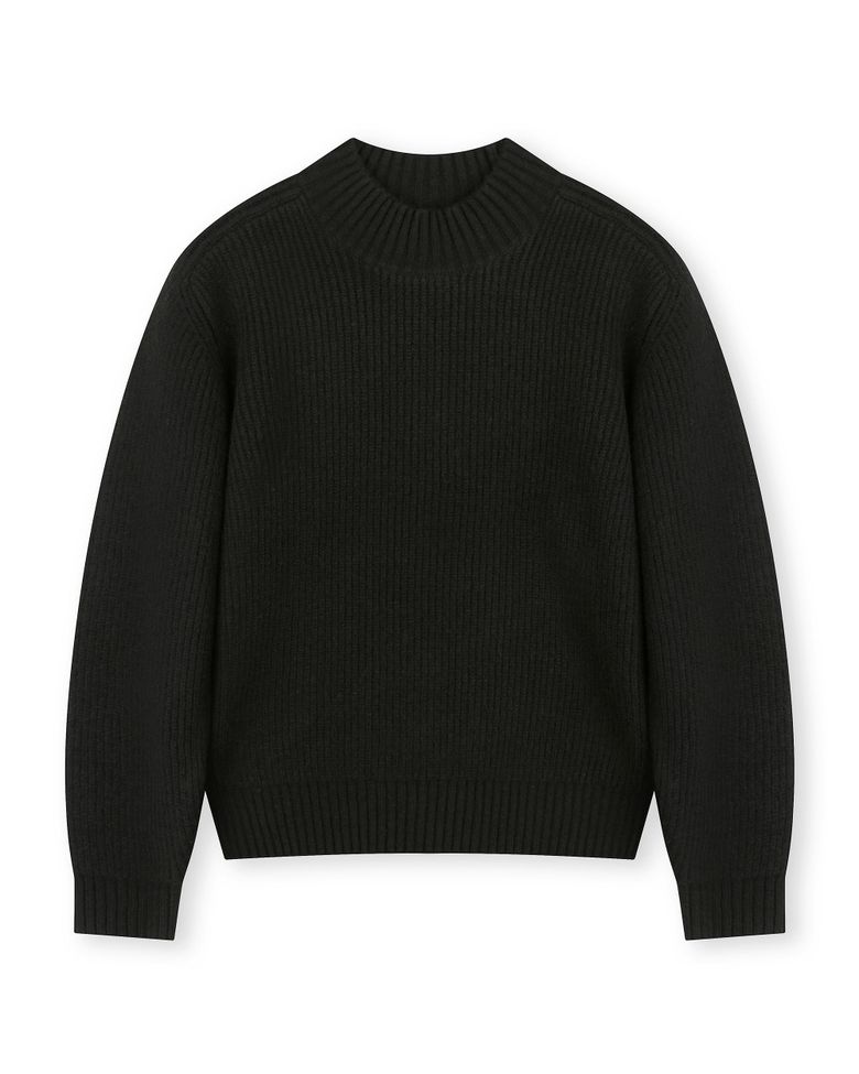 [비슬로우X패션튜브삭형]MOCK NECK SHORT SWEATER BLACK