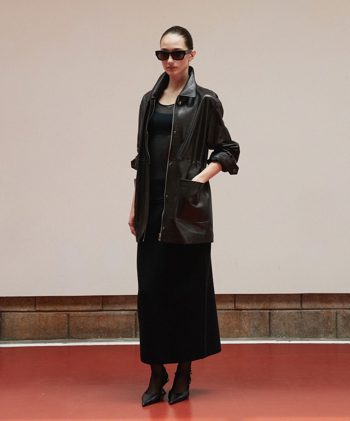 베르데마르(VERDEMAR) Vegetable Lambskin Timeless Half Coat