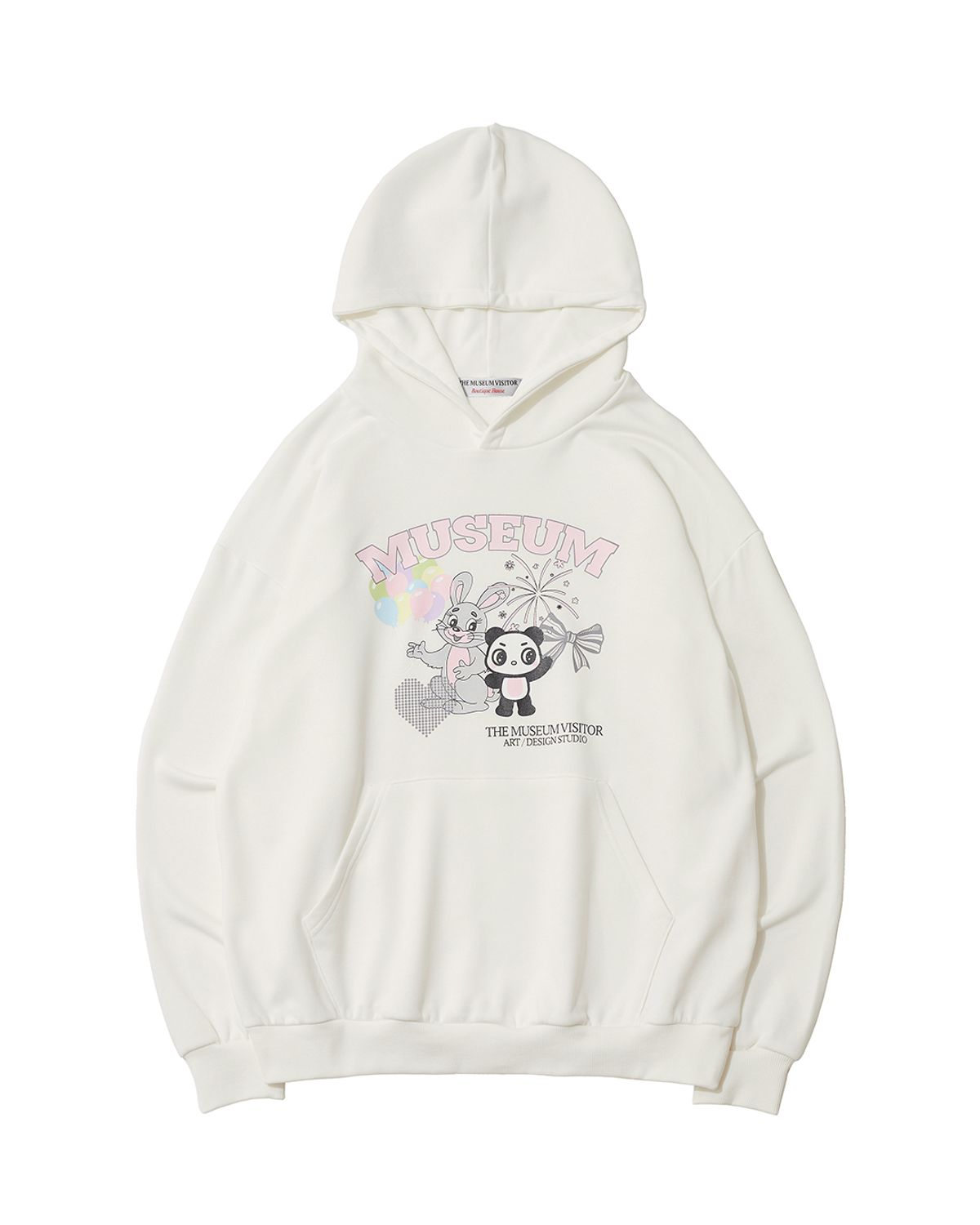 더뮤지엄비지터(THEMUSEUMVISITOR) FRIENDS GRAPHIC HOODIE (IVORY)