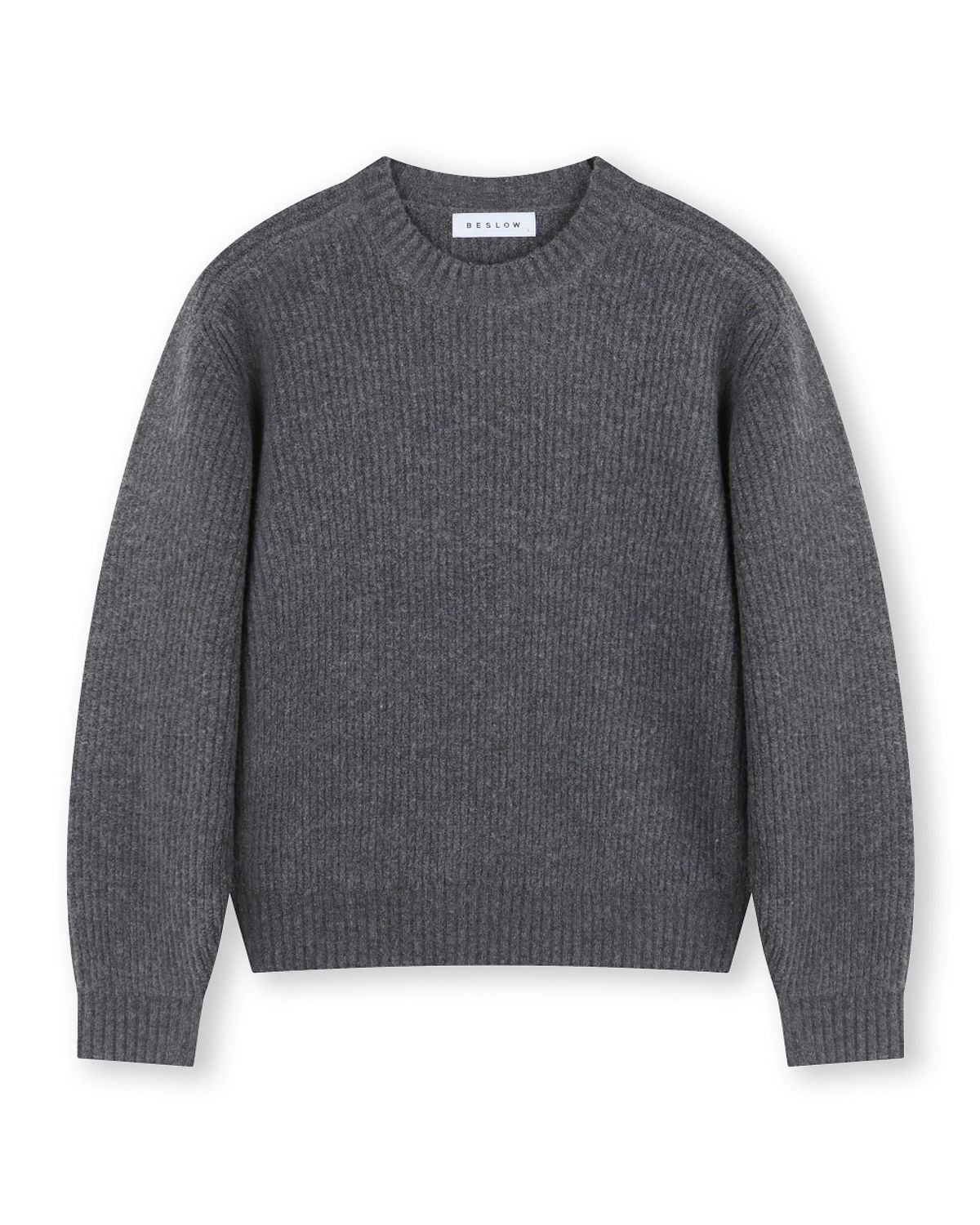비슬로우(BESLOW) [비슬로우X패션튜브삭형]CREW NECK SHORT SWEATER CHARCOAL