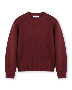 [비슬로우X패션튜브삭형]CREW NECK SHORT SWEATER BURGUNDY