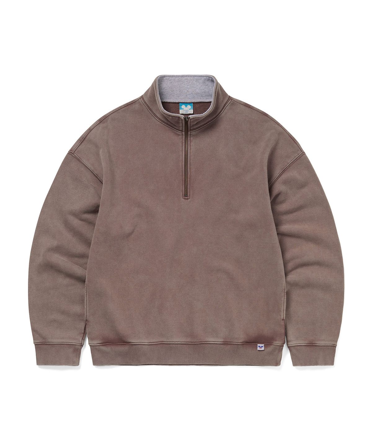 디스이즈네버댓(THISISNEVERTHAT) TNT_Mickey_Frame Half Zip Sweatshirt Brown