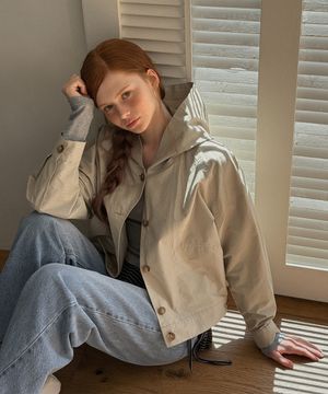 헤츠 버튼 후드 점퍼