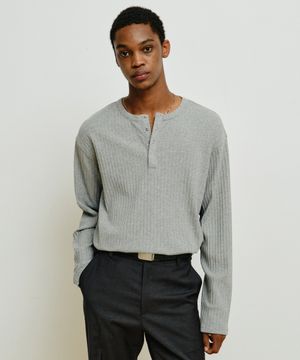 리브드 헨리넥 롱슬리브 [멜란지그레이]