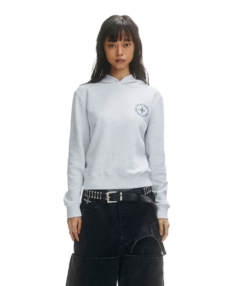 Circle Logo Slim Hoodie (MELANGE WHTIE)