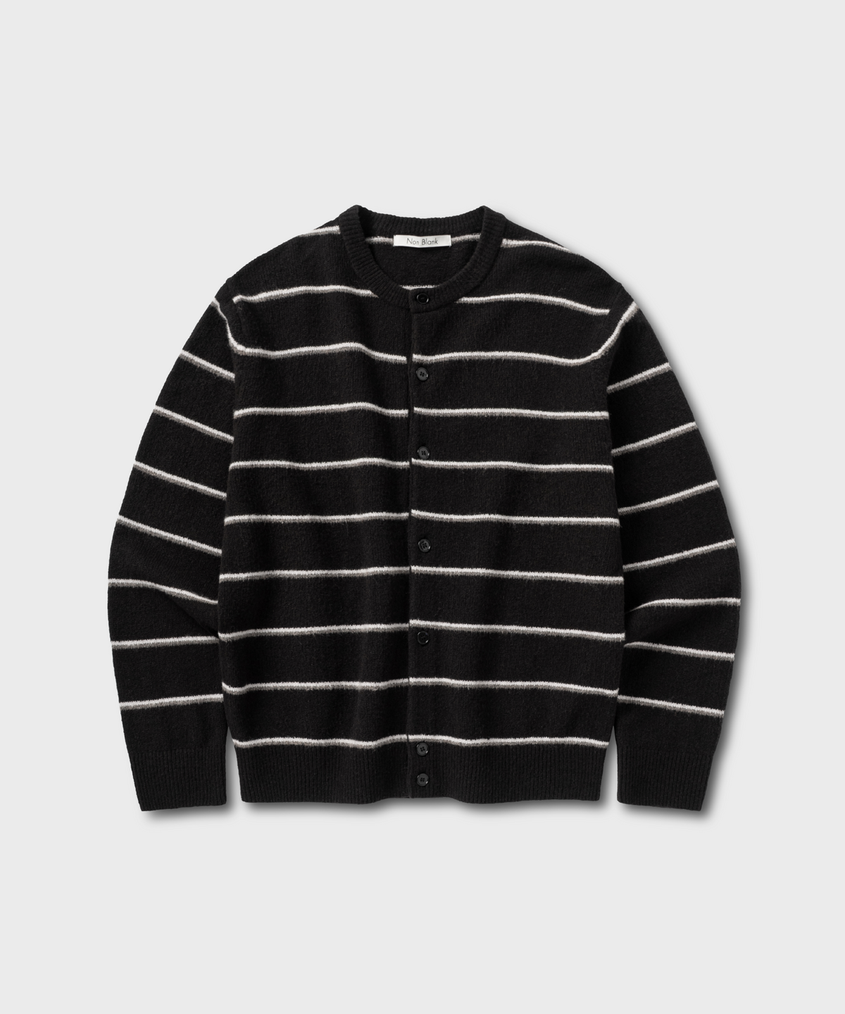 넌블랭크(NONBLANK) 울 블렌드 크루넥 가디건_BLACK