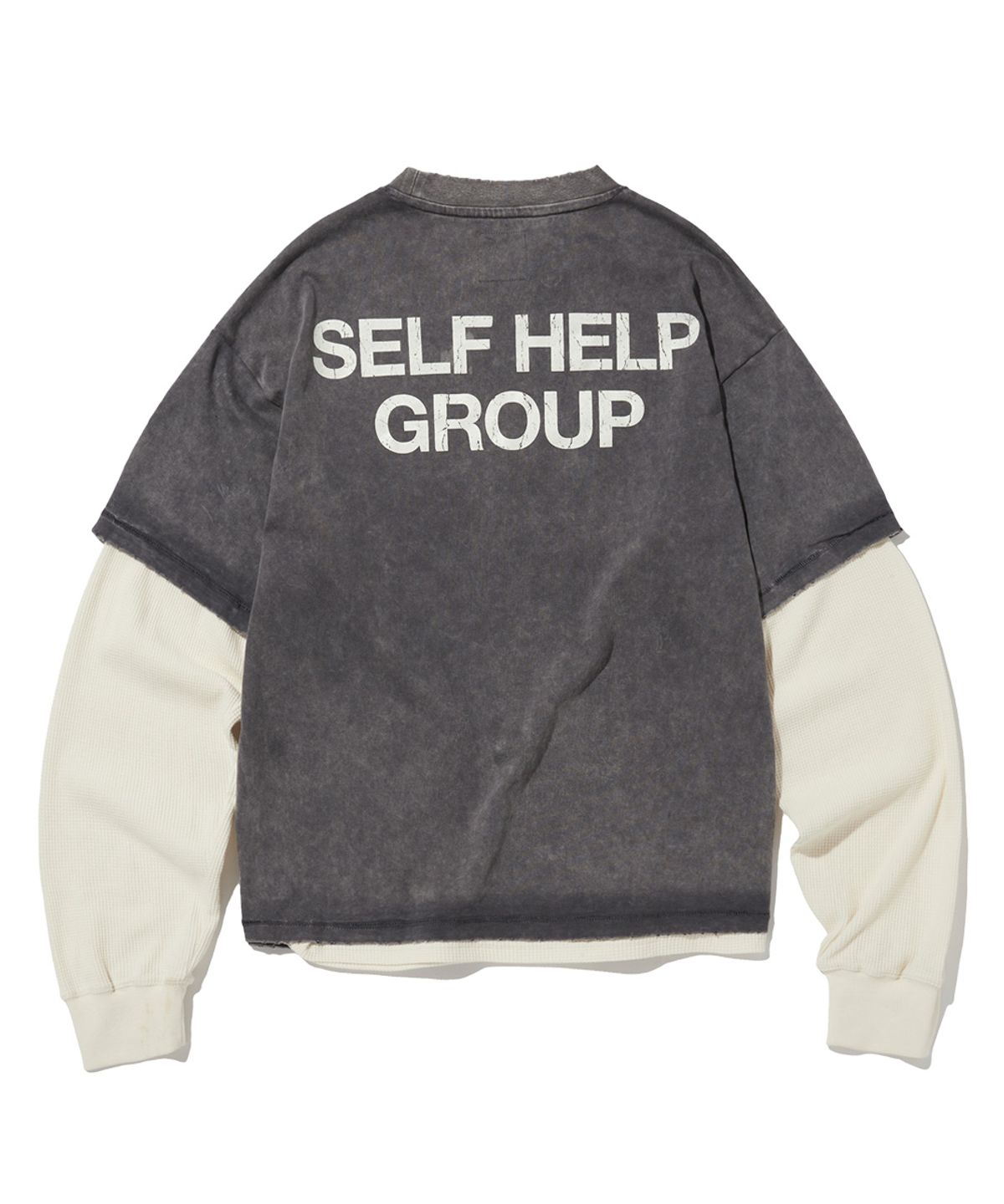펀치드렁크파티즈(PUNCH DRUNK PARTIES) SHG Washed Layered Long Sleeve (CHARCOAL)