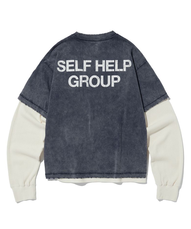SHG Washed Layered Long Sleeve (NAVY)