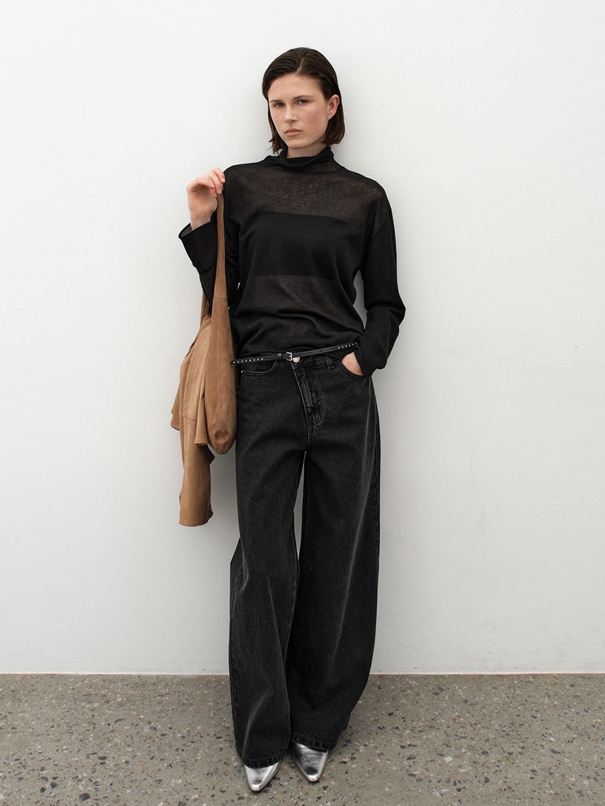 아틀리에 나인(ATELIER NAIN) TWO BUTTON UNBAL DENIM PANTS(PT-5690)