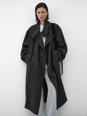 PEACH SHOULDER PAD TRENCH COAT(CT-1466)