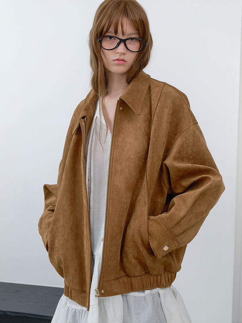 OVERFIT SUEDE SNAP BUTTON BLOUSON(JP-587)
