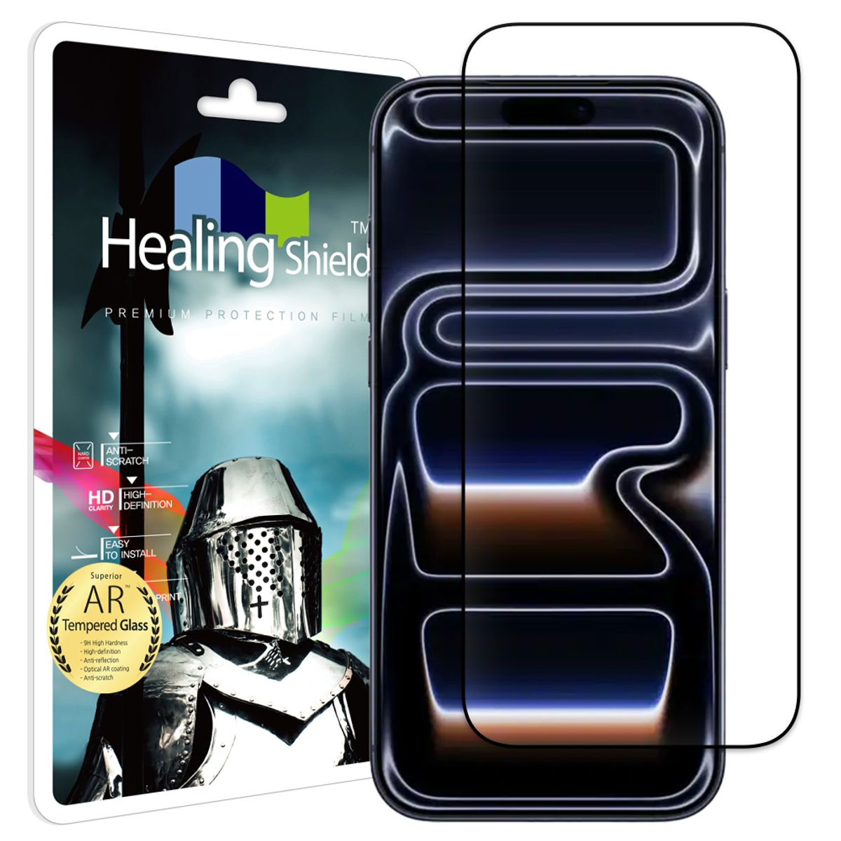 힐링쉴드(HEALINGSHIELD) 아이폰17 프로맥스 3D 풀커버 AR 고화질 강화유리 액정보호필름 1매