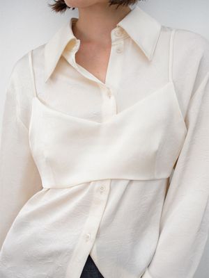 ODEITA SATIN BUSTIER BLOUSE(BL-4358)