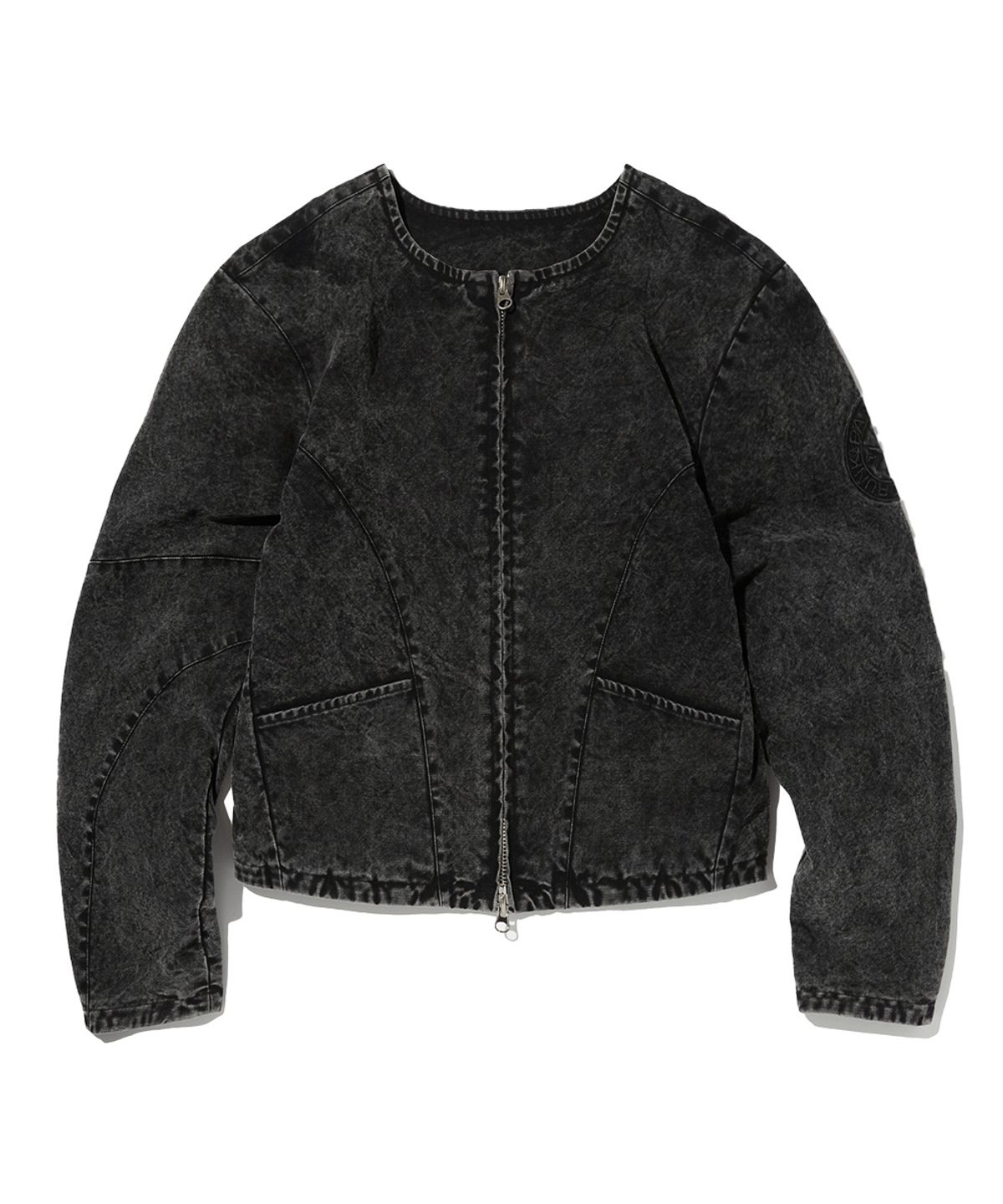 펀치드렁크파티즈(PUNCH DRUNK PARTIES) PCDP Campaign Crop Jacket (WASHED BLACK)