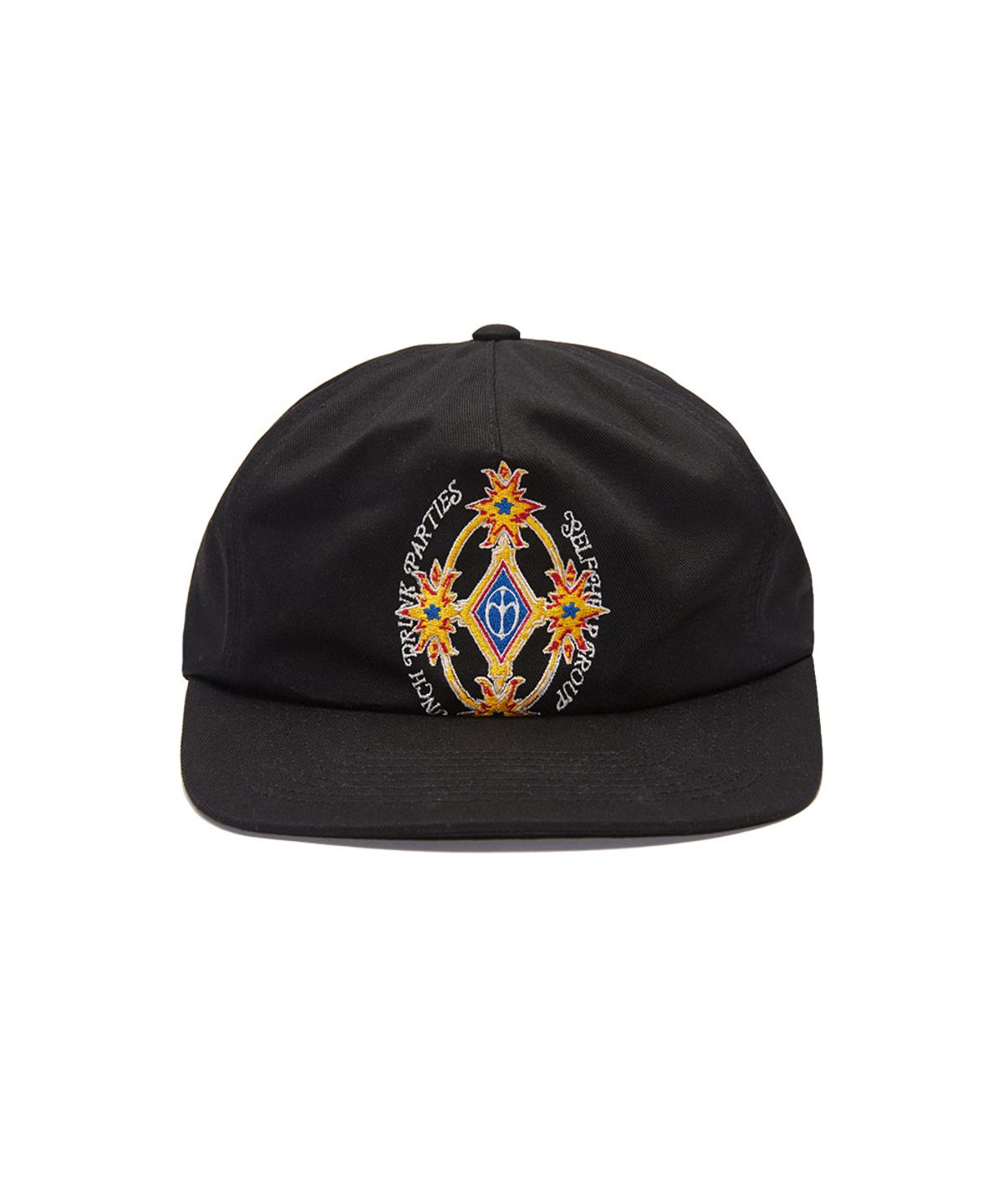 펀치드렁크파티즈(PUNCH DRUNK PARTIES) Crest Logo 5 Pannel Cap (BLACK)