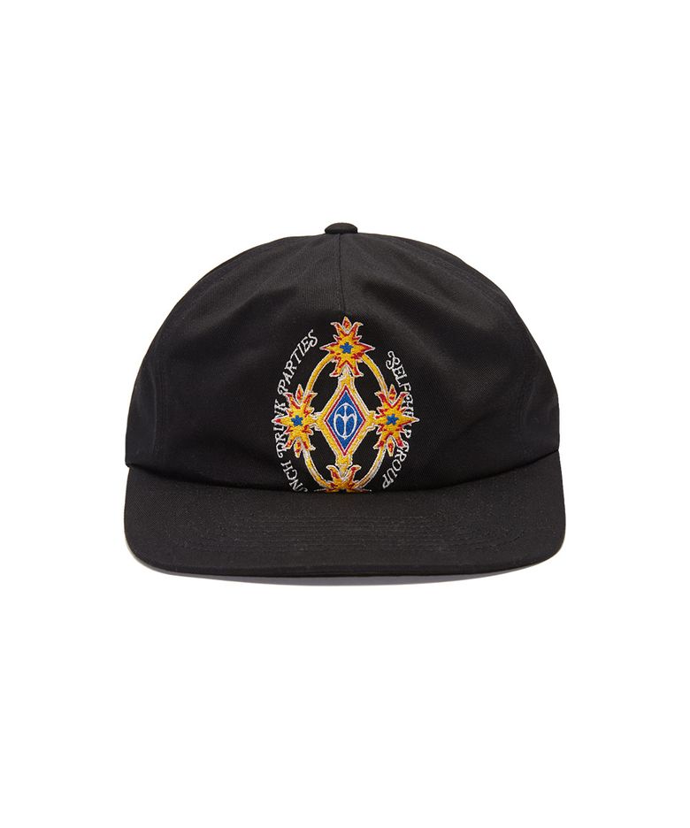 Crest Logo 5 Pannel Cap (BLACK)