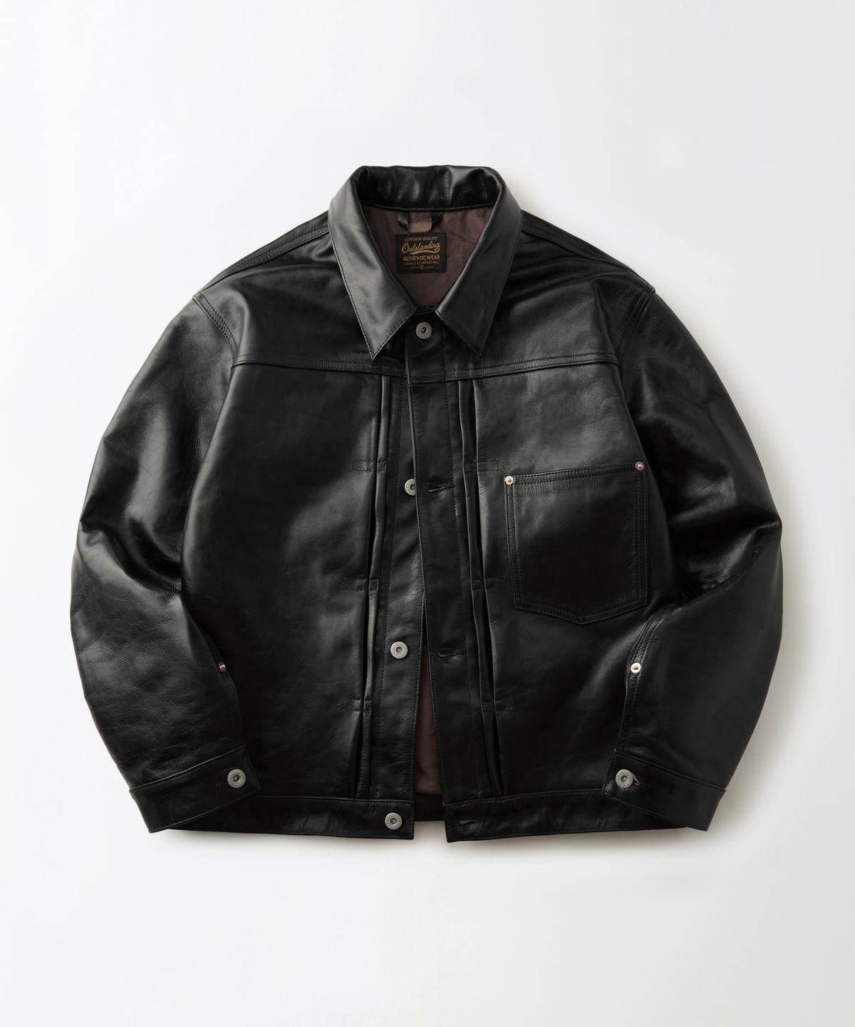 아웃스탠딩(OUTSTANDING) TEA-CORE LEATHER W.W. II 1ST JACKET_BLACK
