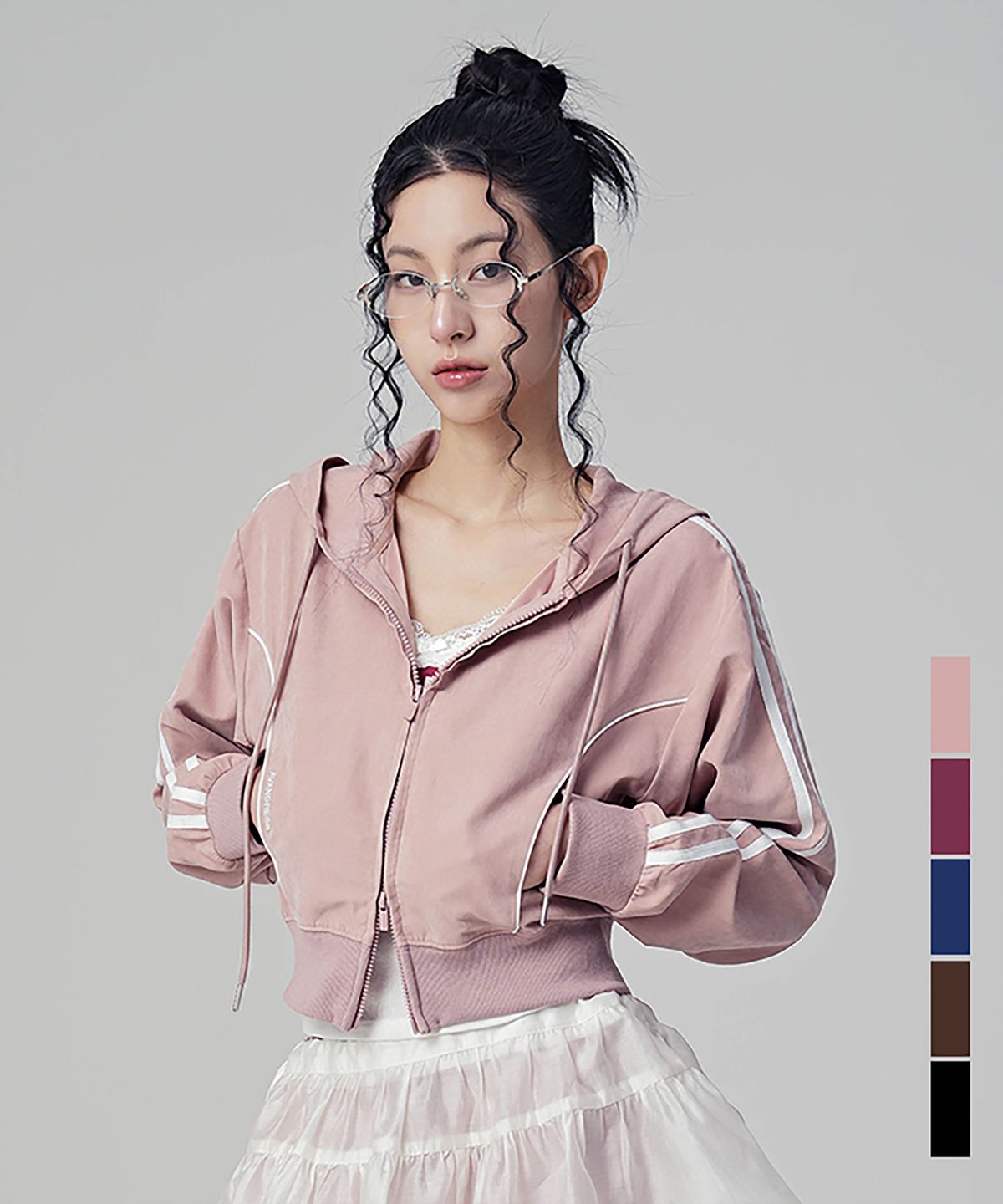 어반드레스(AVANDRESS) Bliss Crop Hood Zip-up_5Colors