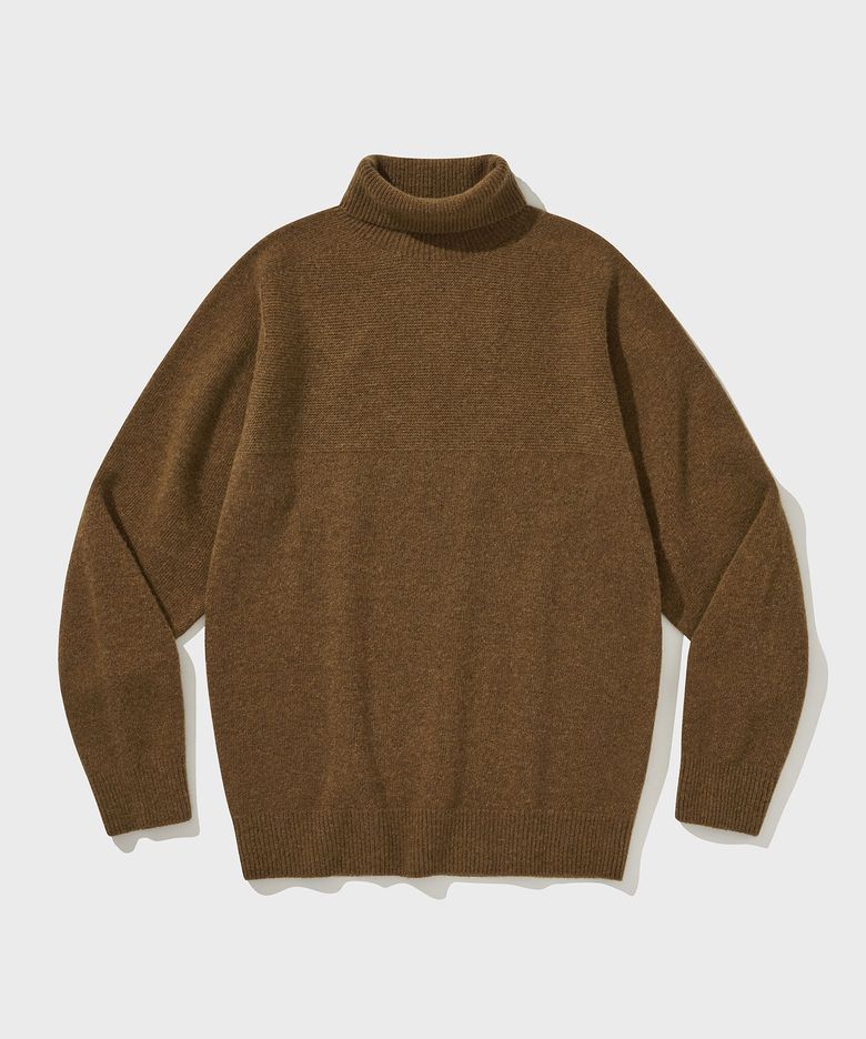 WHOLE GARMENT DOUBLE FACE TURTLENECK [Golden Brown]