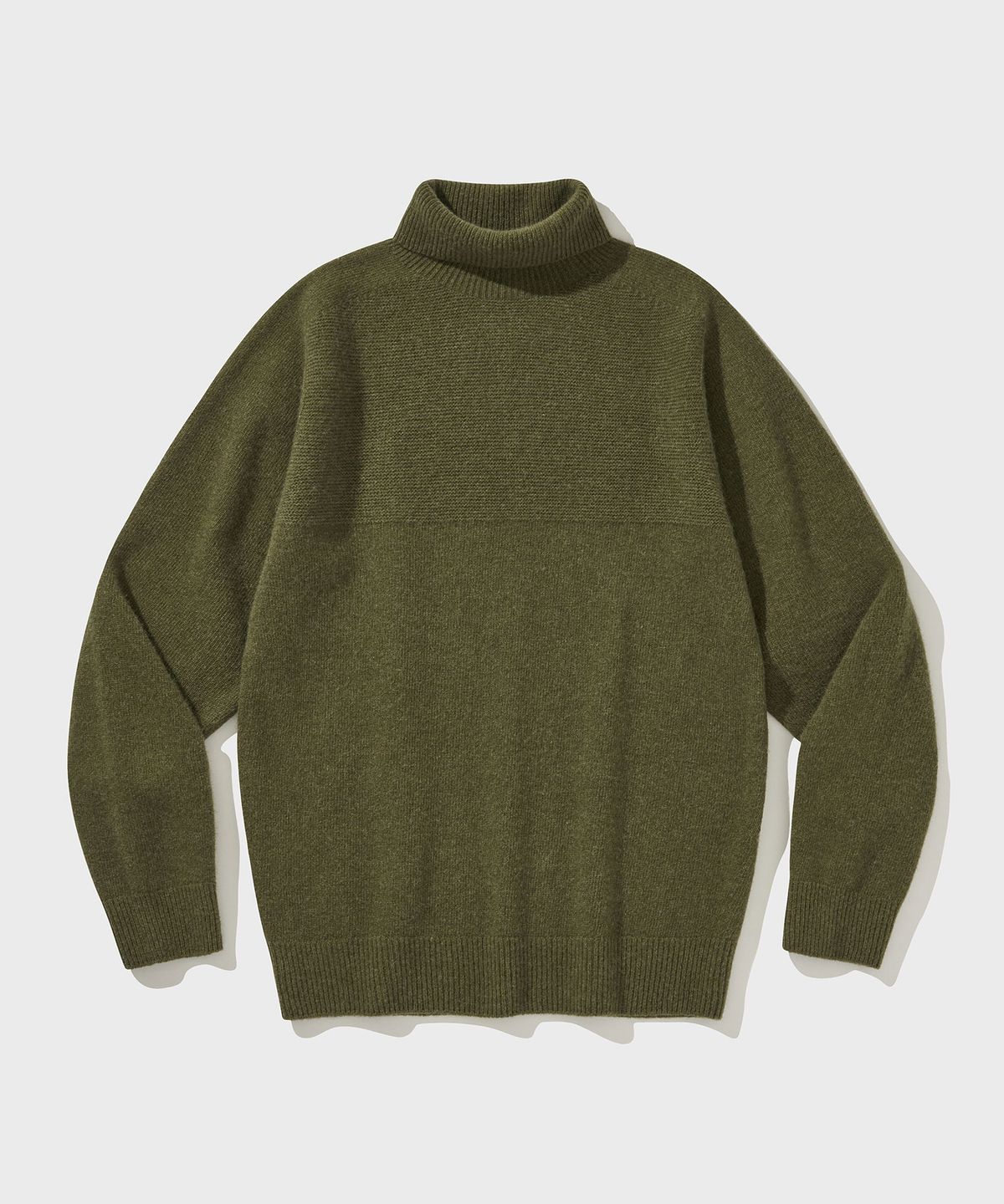 비디알(VDR) WHOLE GARMENT DOUBLE FACE TURTLENECK [Olive]