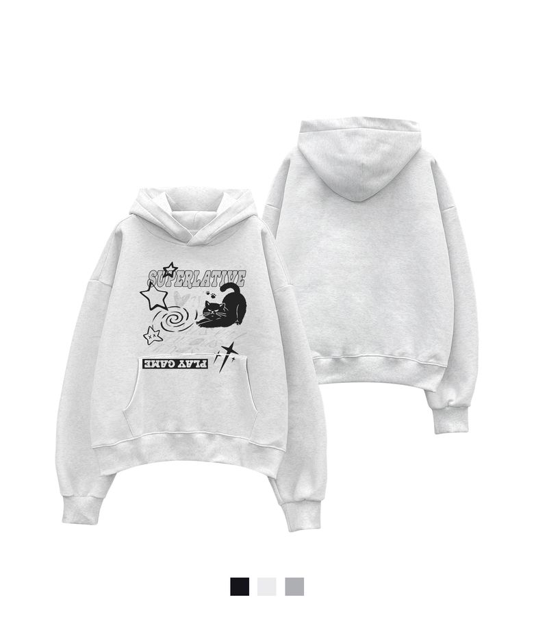 CATS FAVORITE THINGS 크롭 오버핏 기모 후드 (SMH4-5NH150)