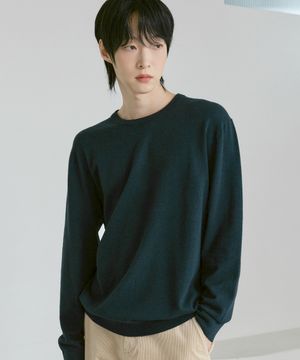 남녀공용 캐시미어 블렌디드 솜털 라운드 [틸 블루]_ZZ5SW010