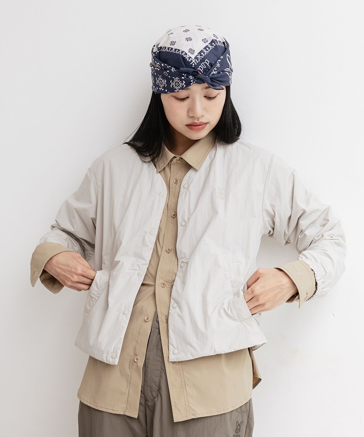 디오디(DOD) 여성) 마이로 듀얼 리버시블 가디건 자켓 (IVORY DARK)
