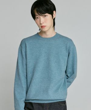남녀공용 말랑니트 라운드넥 [다크민트]_ZZ4SW070