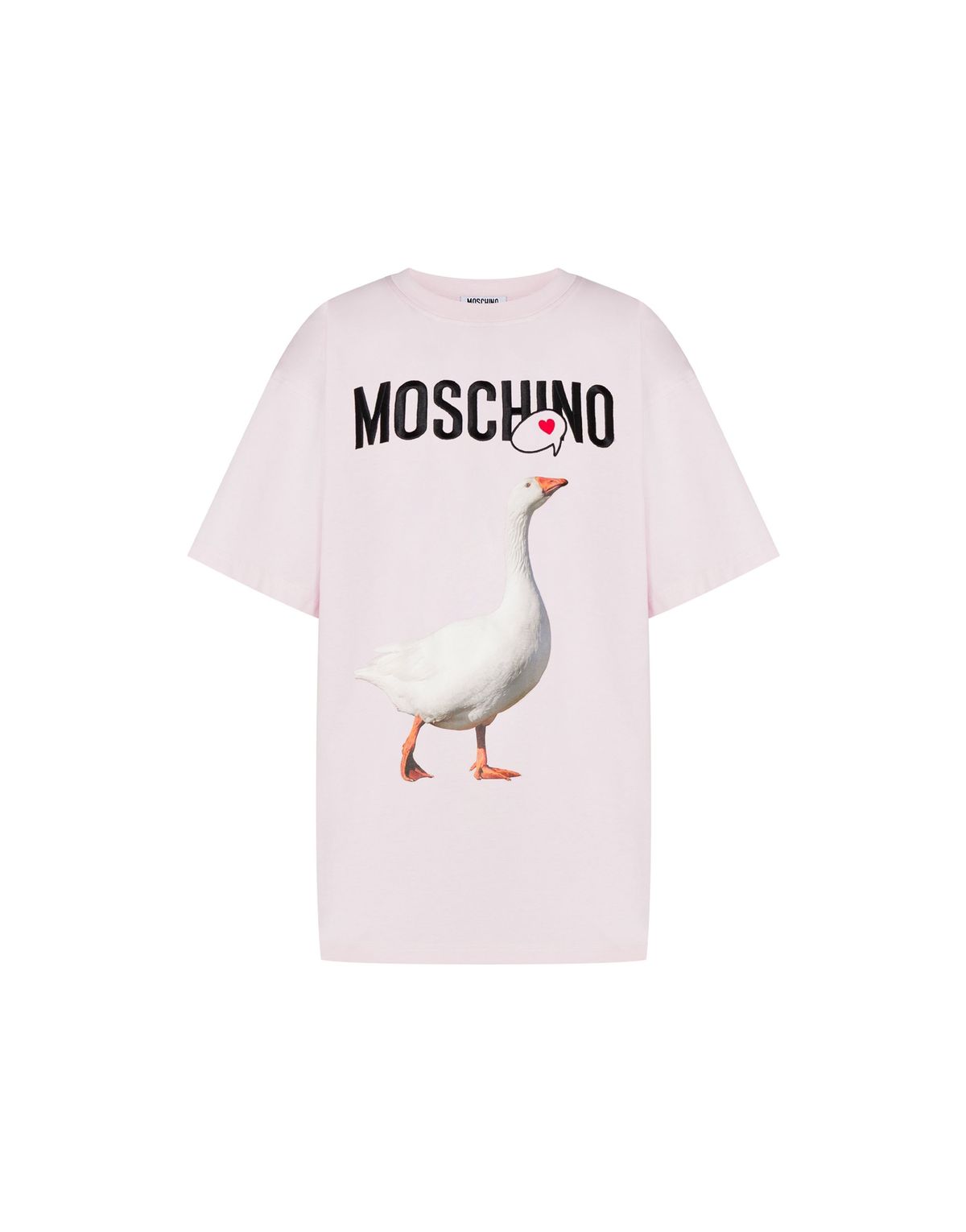 모스키노(MOSCHINO) 구스 로고 코튼 반팔 티셔츠 베이비핑크