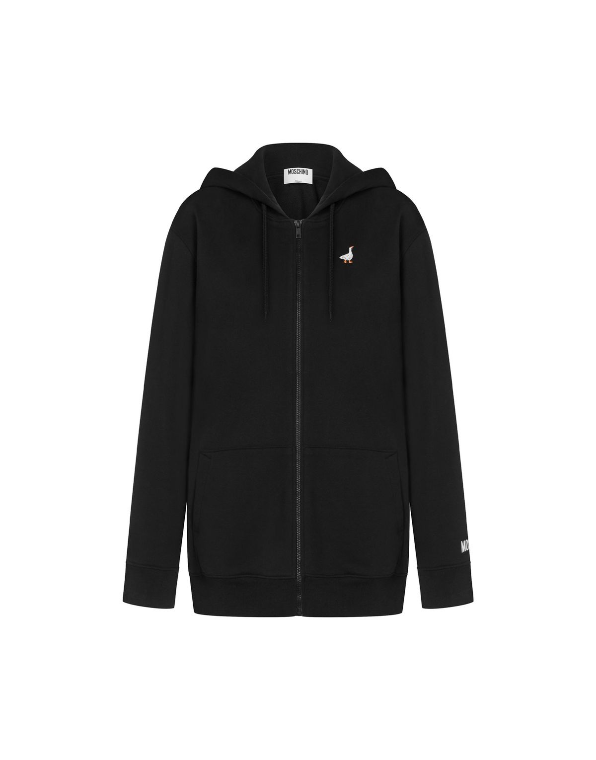 모스키노(MOSCHINO) 스몰 구스 코튼 후드집업 블랙
