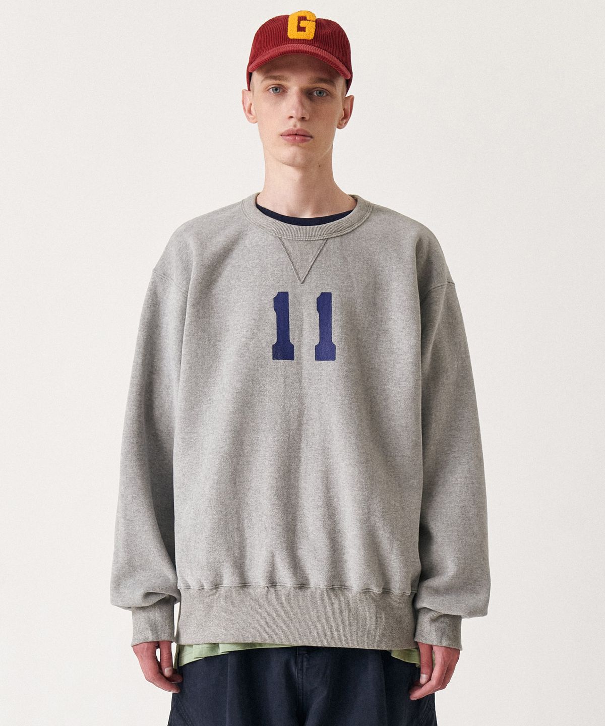 골든선샤인(GOLDEN SUNSHINE) Eleven numbering sweatshirts_Melange