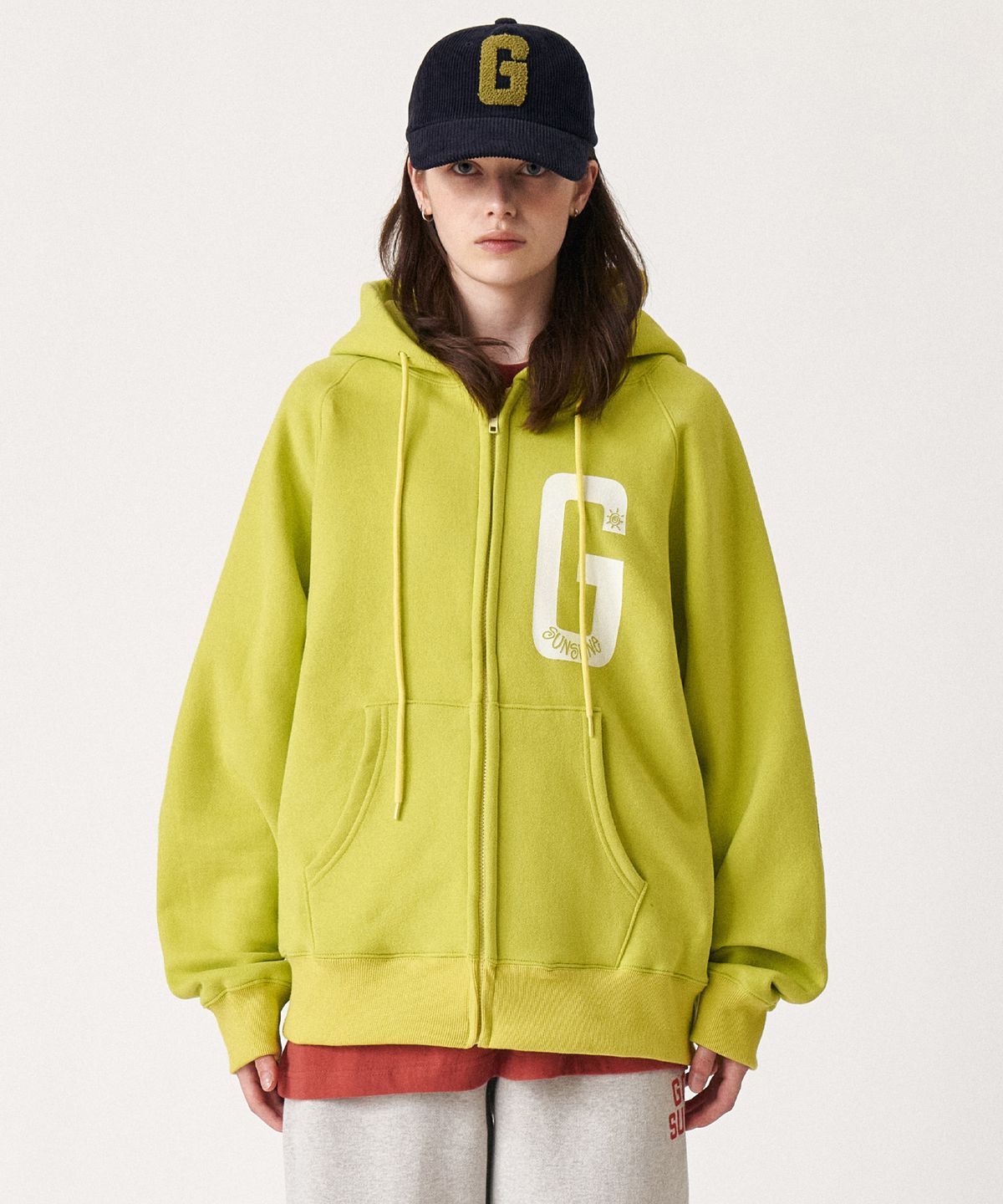 골든선샤인(GOLDEN SUNSHINE) G-logo hood zip-up_Butter cup