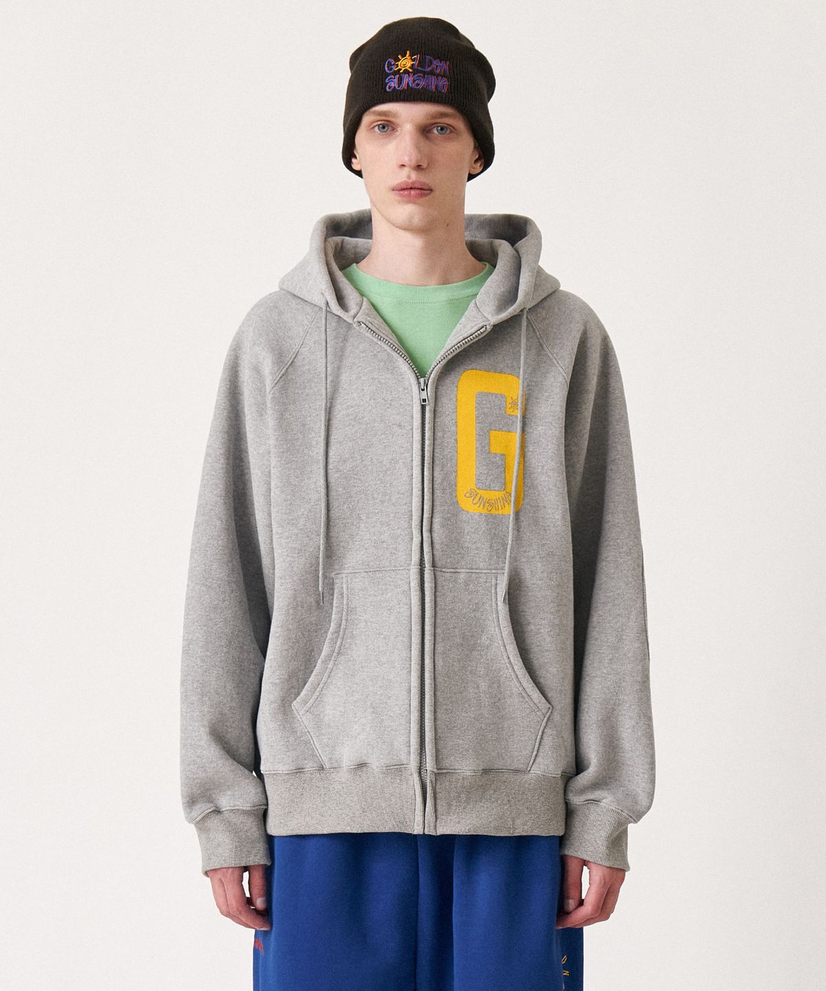 골든선샤인(GOLDEN SUNSHINE) G-logo hood zip-up_Melange