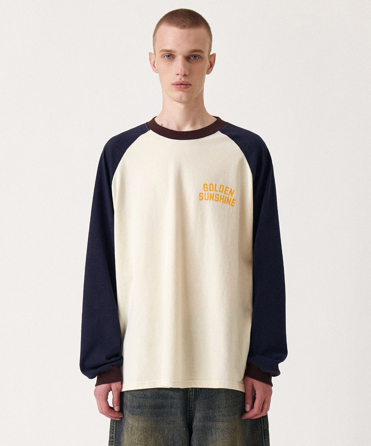 골든선샤인(GOLDEN SUNSHINE) Colorblock raglan long sleeve_Cream