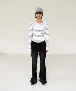 OPEN BACK STRIPE TOP WHITE