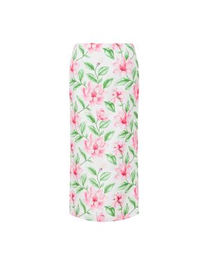 샌더슨 플라워 미디 H라인 스커트